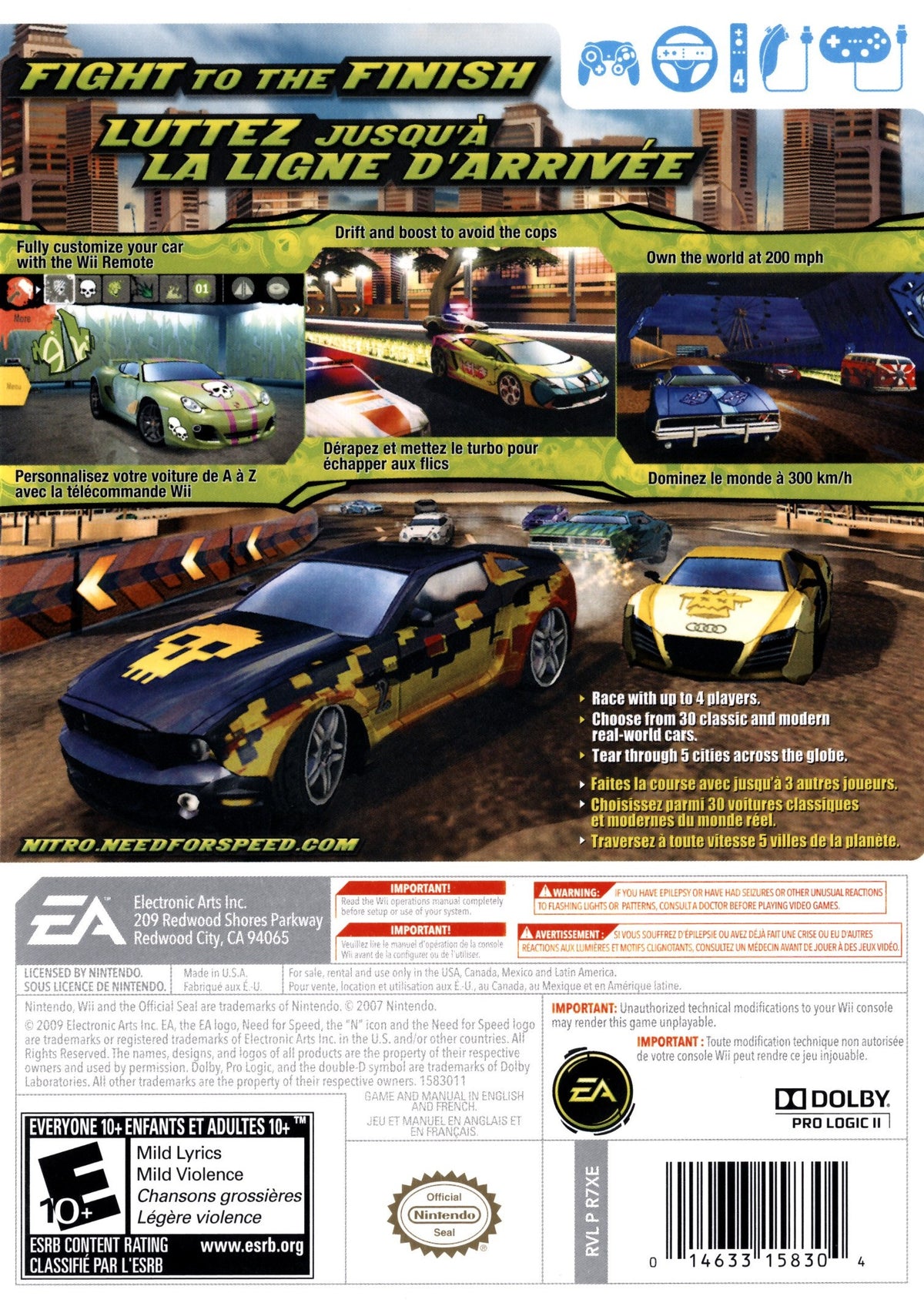 
Need for Speed: Nitro | Wii | back cover 1