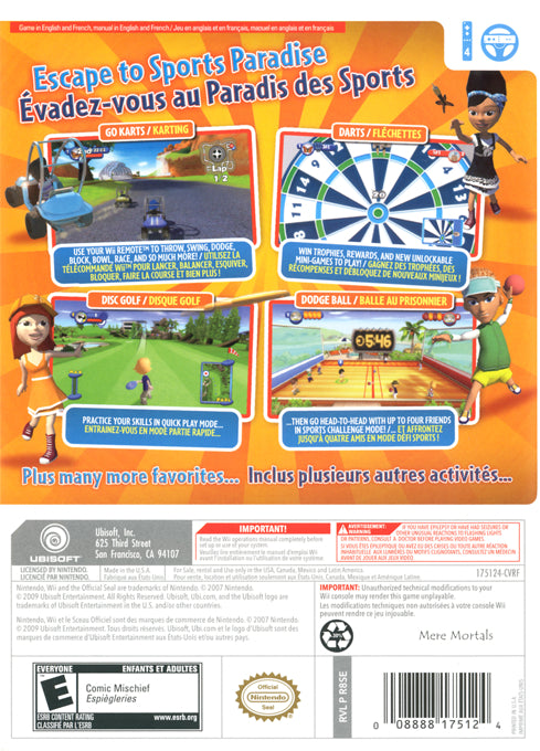 
Vacation Sports | Wii | back cover 1