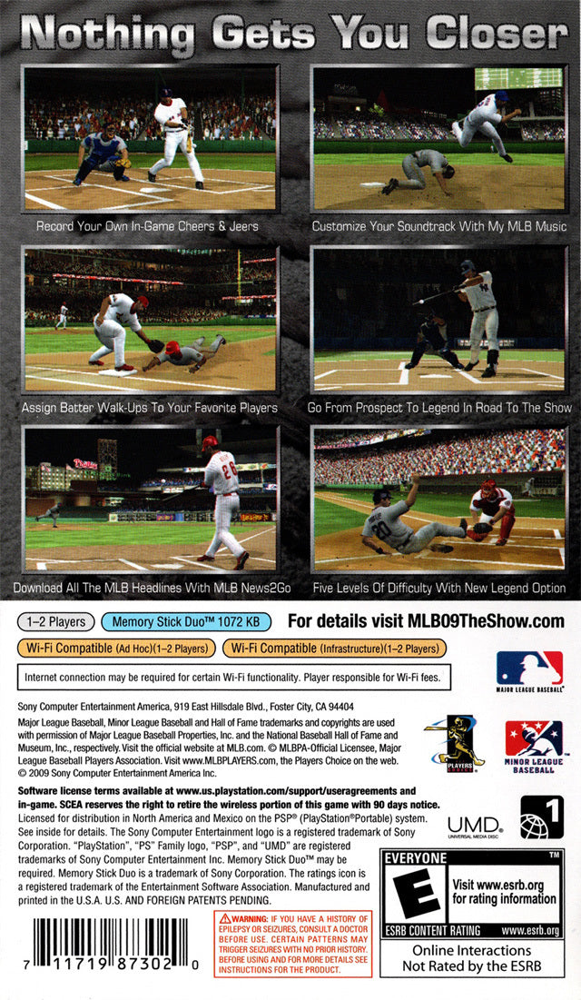 
MLB 09: The Show | PSP | back cover 1