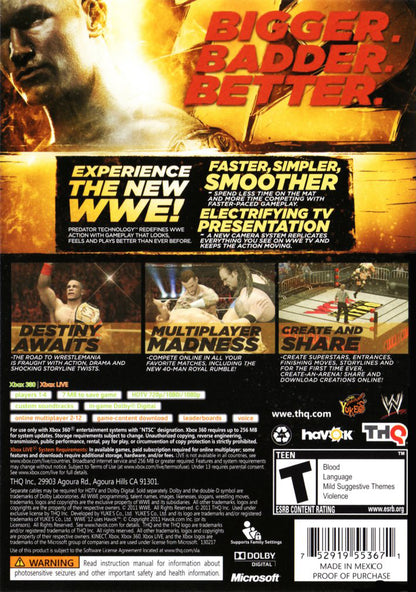 
WWE '12 | Xbox 360 | back cover 1 | Region: North America | Source: LaunchBox