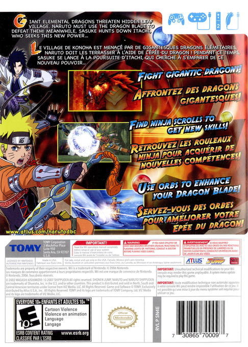 
Naruto Shippuden: Dragon Blade Chronicles | Wii | back cover 1
