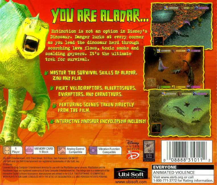 
Disney's Dinosaur | PlayStation | back cover 1