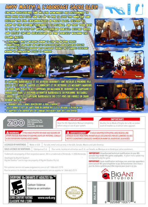 
Pirate Blast | Wii | back cover 1