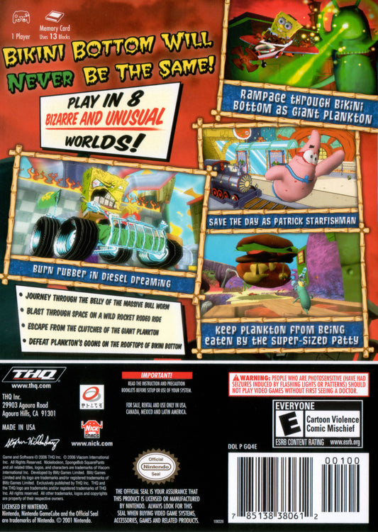 
SpongeBob Squarepants: Creature from the Krusty Krab | GameCube | back cover 1