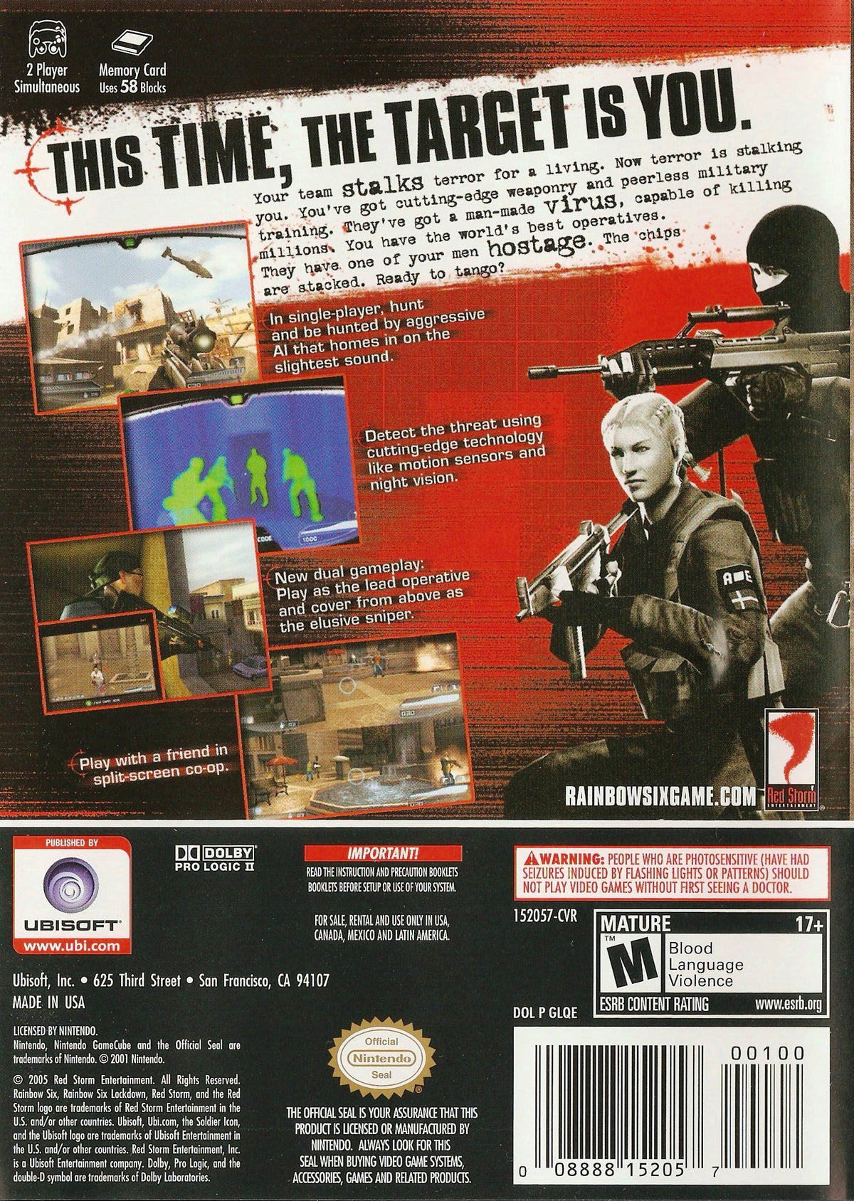
Tom Clancy's Rainbow Six: Lockdown | GameCube | back cover 1