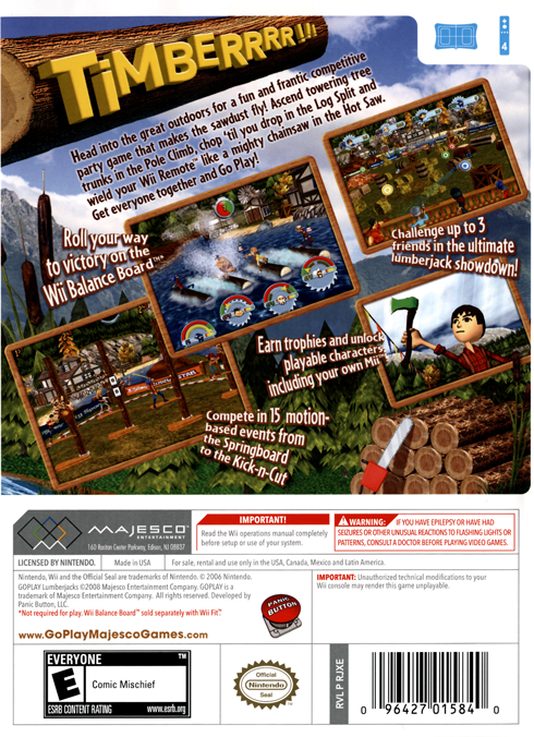 Go Play: Lumberjacks | Wii | back cover 1