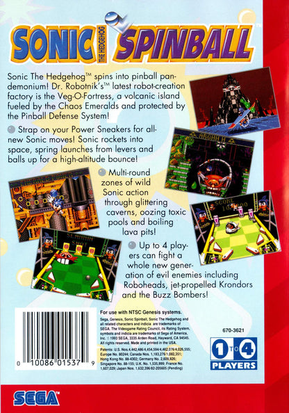 
Sonic the Hedgehog: Spinball | Genesis | back cover 1