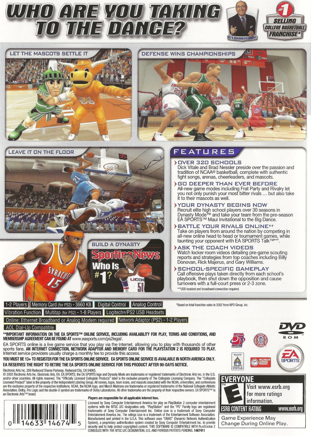 
NCAA March Madness 2004 | PlayStation 2 | back cover 1 | Region: North America | Source: LaunchBox