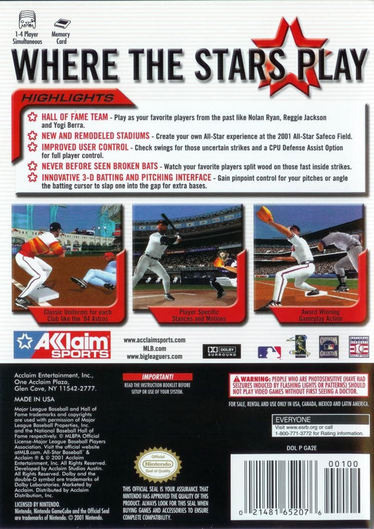 
All-Star Baseball 2002 | GameCube | back cover 1