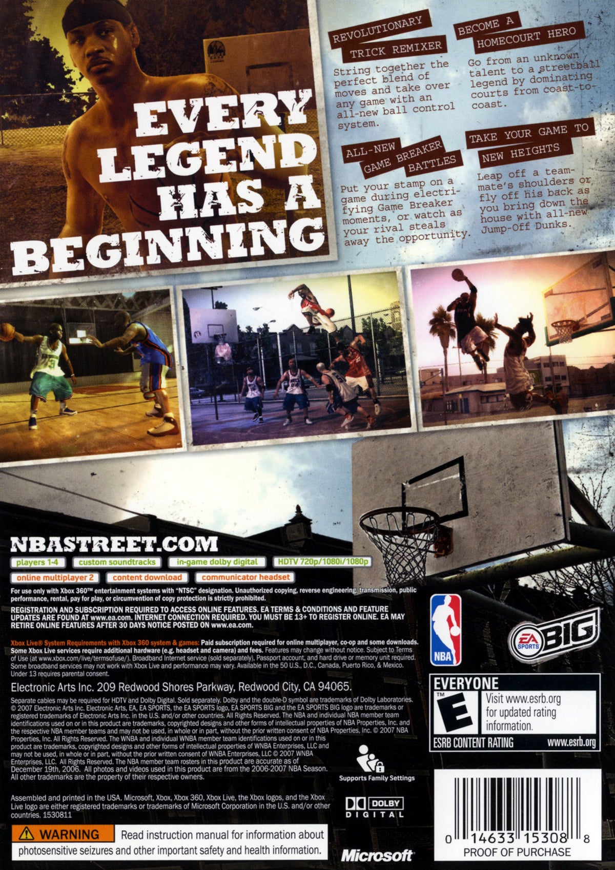 
NBA Street Homecourt | Xbox 360 | back cover 1