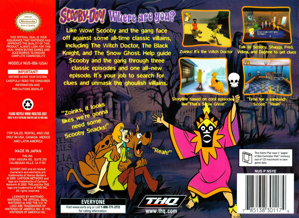 Scooby-Doo: Classic Creep Capers | Nintendo 64 | back cover 1