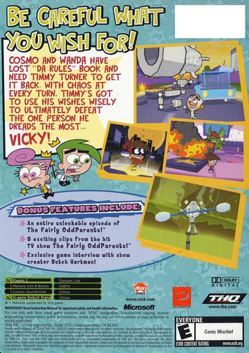 
The Fairly OddParents!: Breakin' da Rules | Game Boy Advance | back cover 1