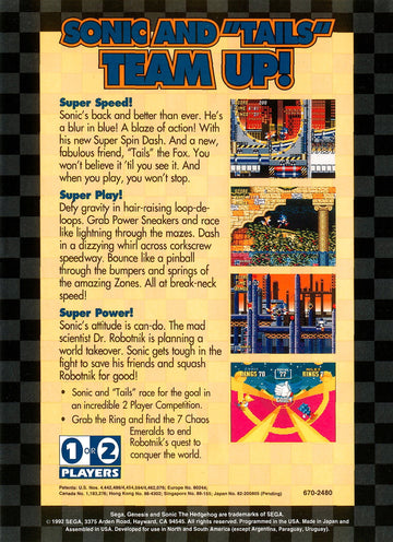 
Sonic the Hedgehog 2 | Genesis | back cover 1