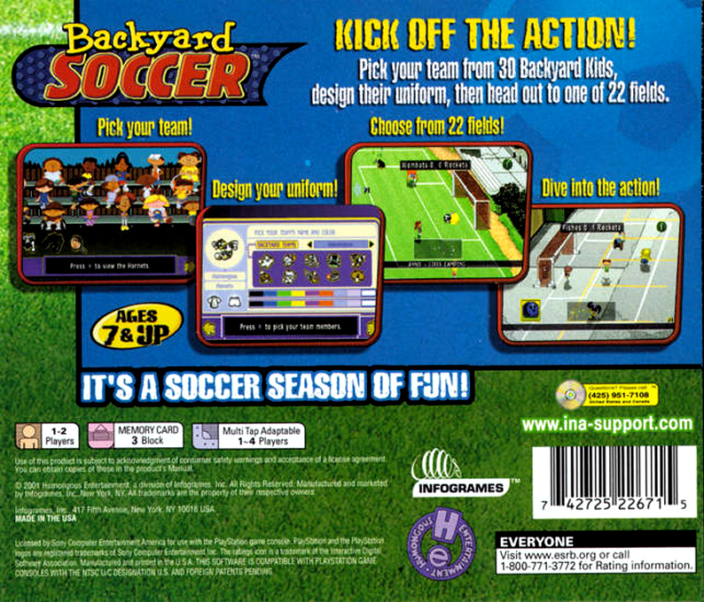 
Backyard Soccer | PlayStation | back cover 1