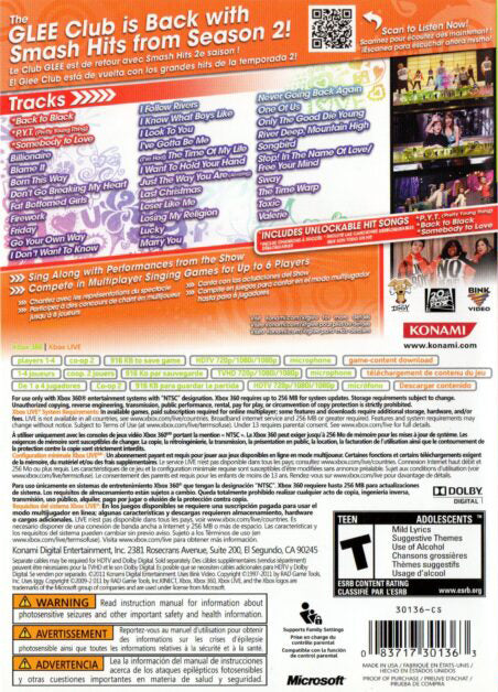 
Karaoke Revolution: Glee - Volume 3 | Xbox 360 | back cover 1 | Region: North America | Source: LaunchBox