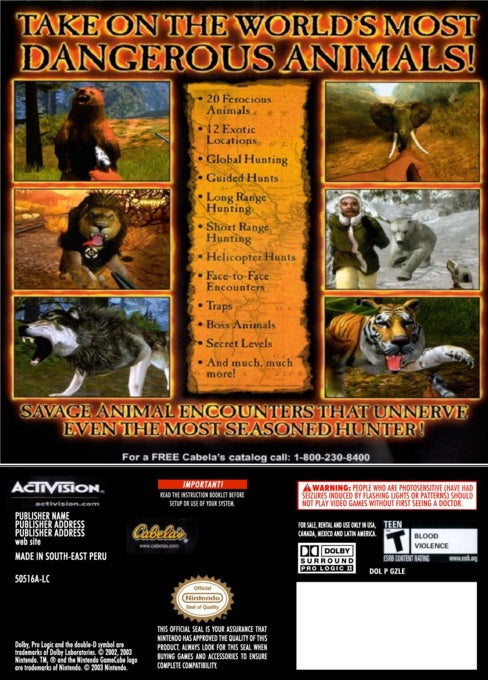 
Cabela's Dangerous Hunts 2 | GameCube | back cover 1