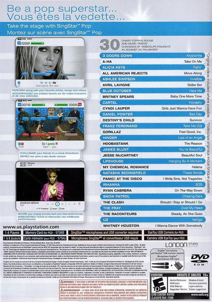 
SingStar: Pop | PlayStation 2 | back cover 1 | Region: North America | Source: LaunchBox