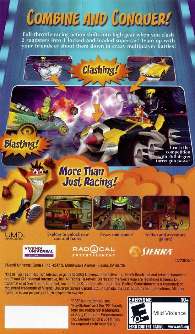 
Crash Tag Team Racing | PSP | back cover 1