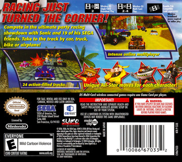 
Sonic & SEGA All-Stars Racing | Nintendo DS | back cover 1