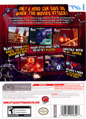 
Attack of the Movies 3-D | Wii | back cover 1