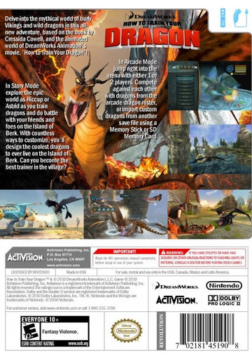 
How to Train Your Dragon | Wii | back cover 1