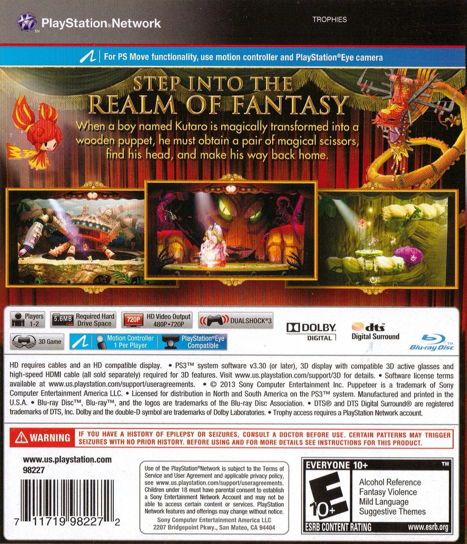 
Puppeteer | PlayStation 3 | back cover 1 | Region: North America | Source: LaunchBox