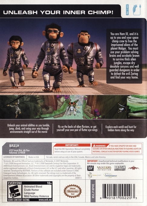 
Space Chimps | Wii | back cover 1