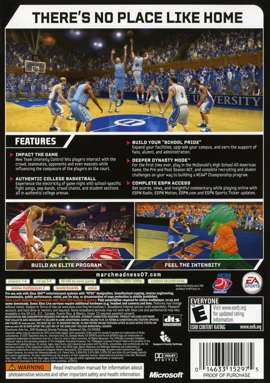 
NCAA March Madness 07 | Xbox 360 | back cover 1 | Region: North America | Source: LaunchBox