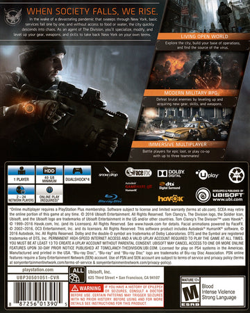 
Tom Clancy's The Division | PlayStation 4 | back cover 1