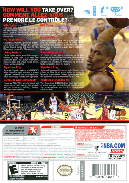 
NBA 2K10 | Wii | back cover 1