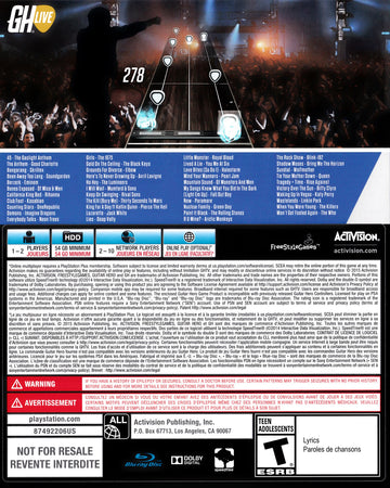 
Guitar Hero Live | PlayStation 4 | back cover 1