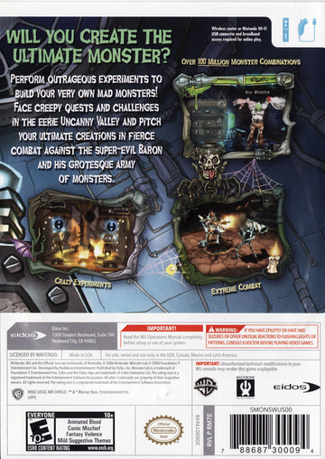 
Monster Lab | Wii | back cover 1