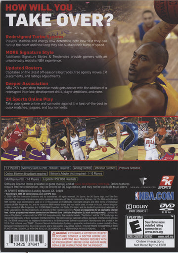
NBA 2K10 | PlayStation 2 | back cover 1