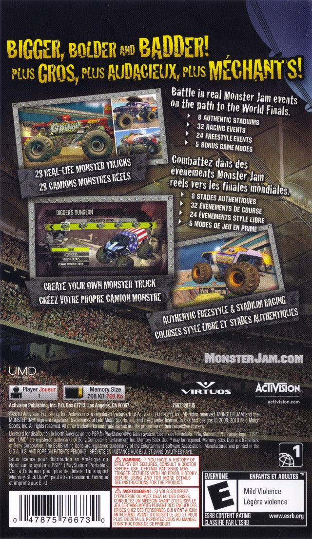 
Monster Jam: Path of Destruction | PSP | back cover 1