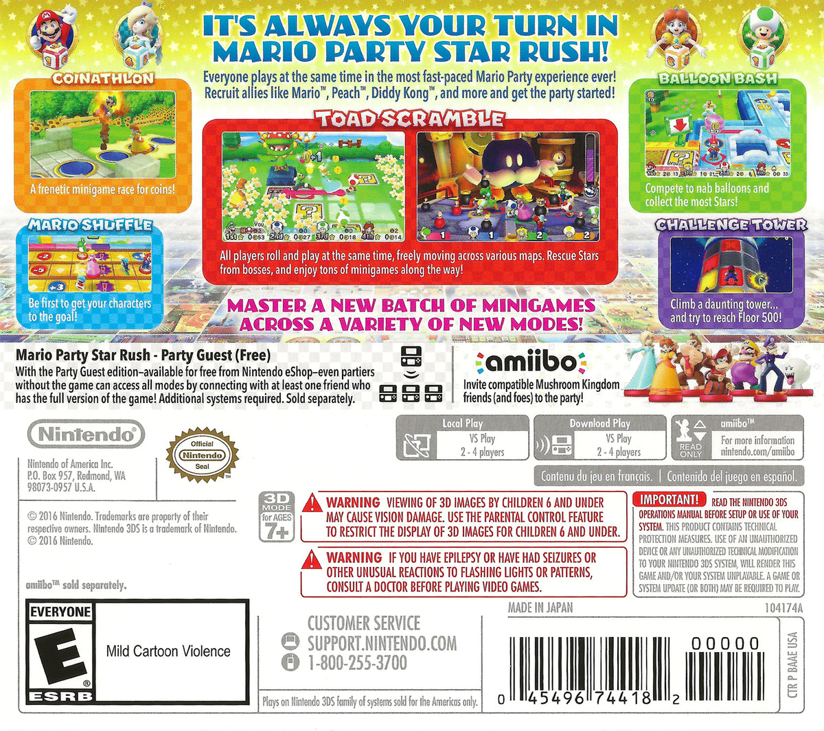 
Mario Party: Star Rush | Nintendo 3DS | back cover 1