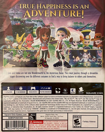 
Balan Wonderworld | PlayStation 4 | back cover 1 | Region: North America | Source: LaunchBox