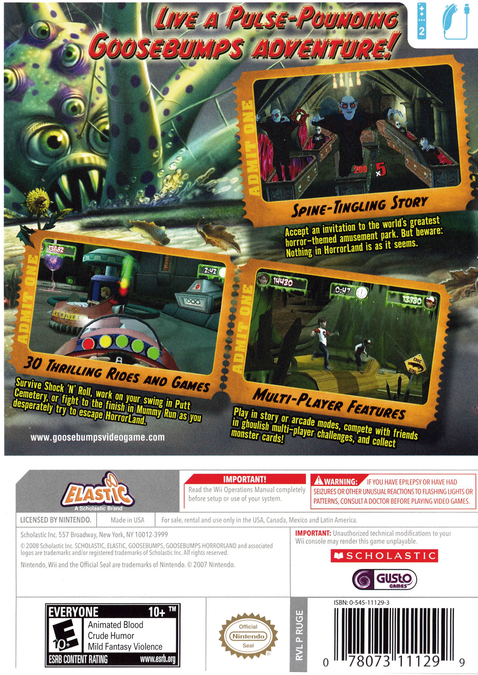 
Goosebumps: HorrorLand | Wii | back cover 1
