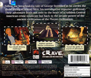 
Broken Sword II: The Smoking Mirror | PlayStation | back cover 1 | Region: North America | Source: LaunchBox