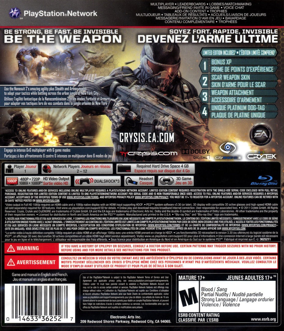 
Crysis 2 (Limited Edition) | PlayStation 3 | back cover 1