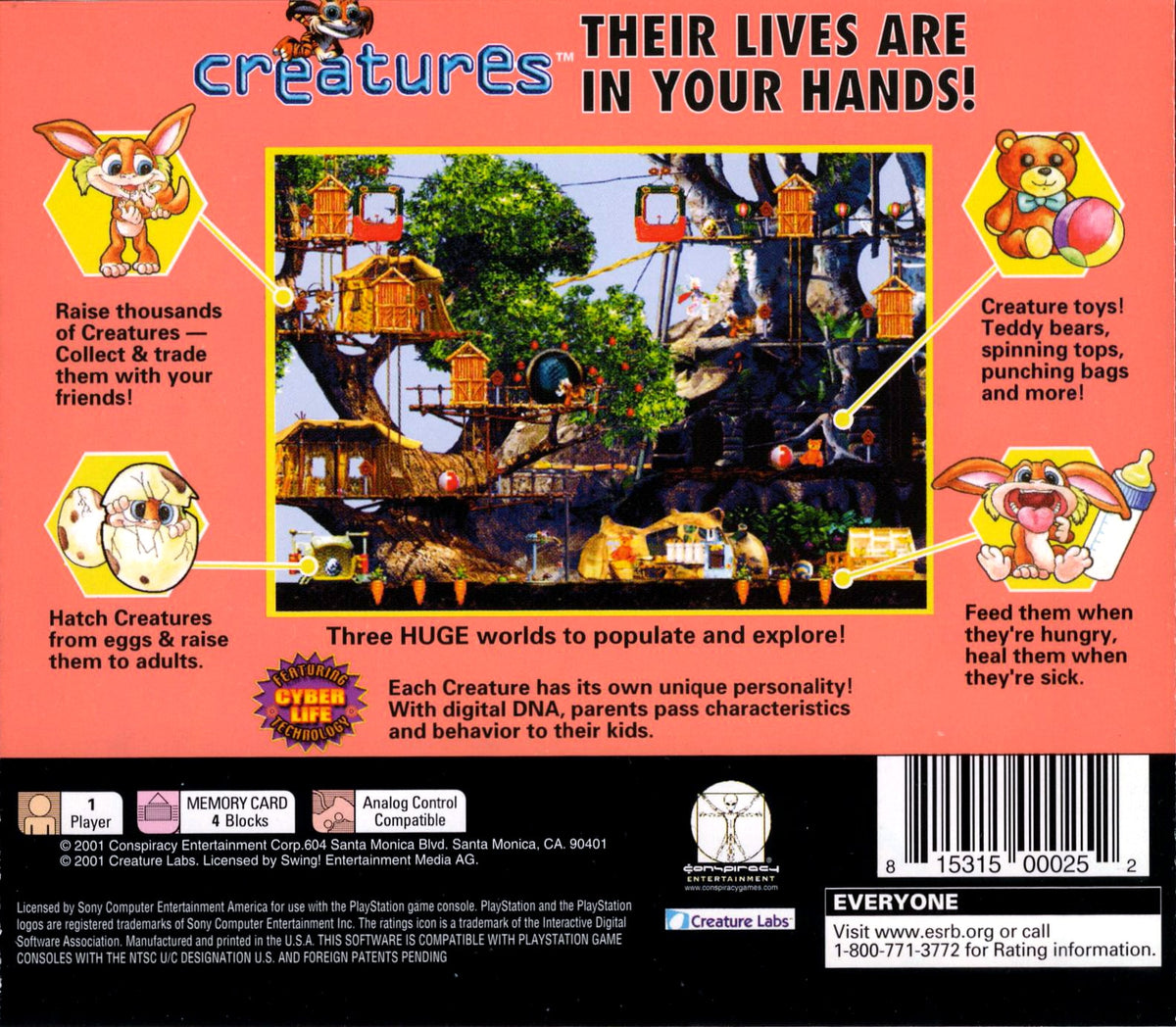 
Creatures | PlayStation | back cover 1 | Region: North America | Source: LaunchBox