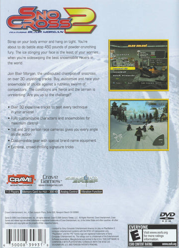 
SnoCross 2 featuring Blair Morgan | PlayStation 2 | back cover 1 | Region: North America | Source: LaunchBox