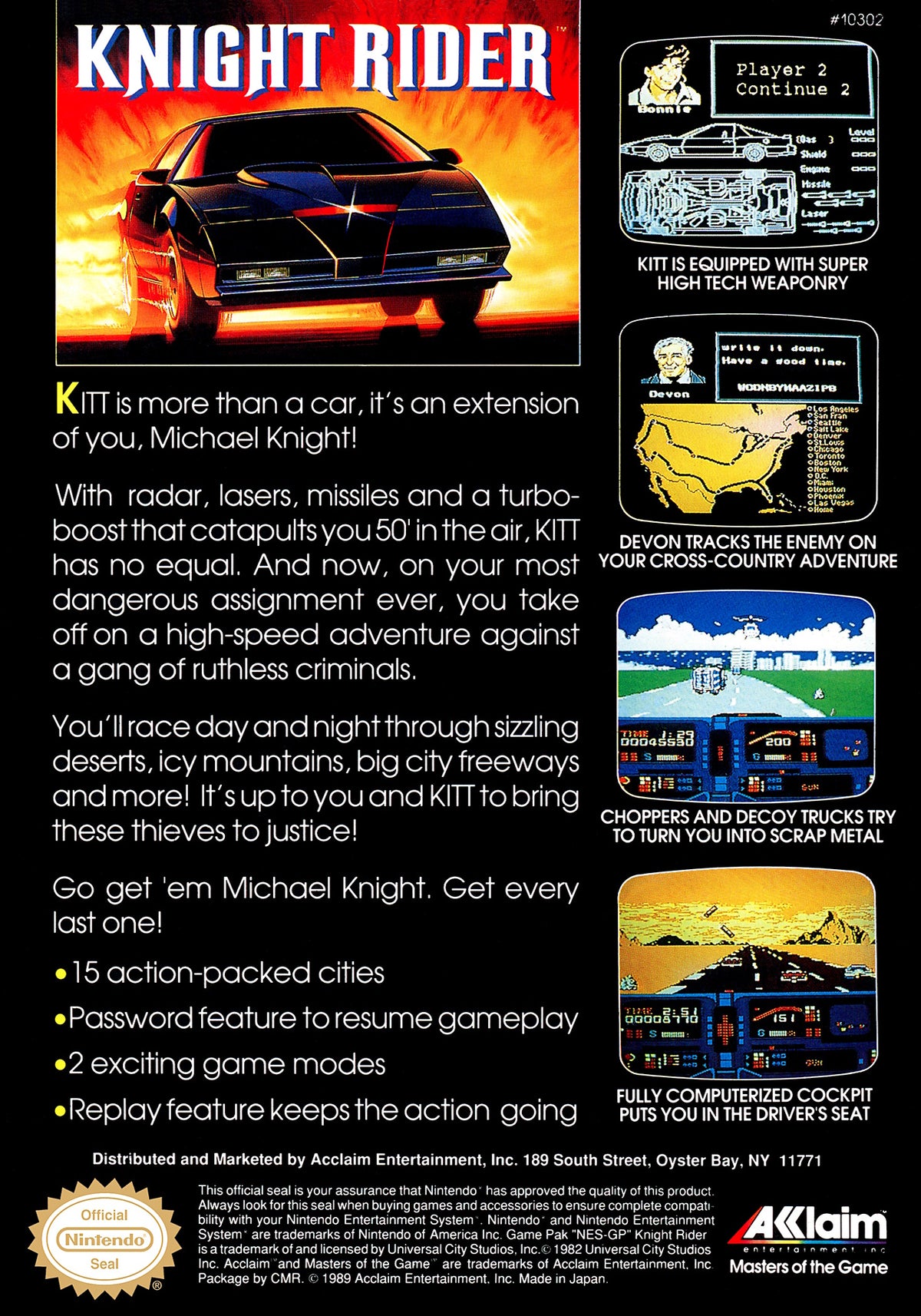 
Knight Rider | NES | back cover 1