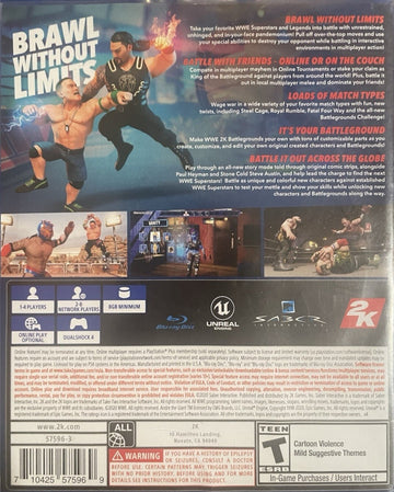 
WWE 2K Battlegrounds | PlayStation 4 | back cover 1 | Region: North America | Source: LaunchBox