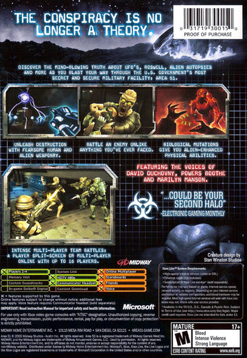 
Area-51 | Xbox | back cover 1 | Region: North America | Source: LaunchBox