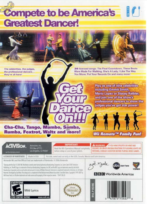 
Dancing With the Stars | Wii | back cover 1
