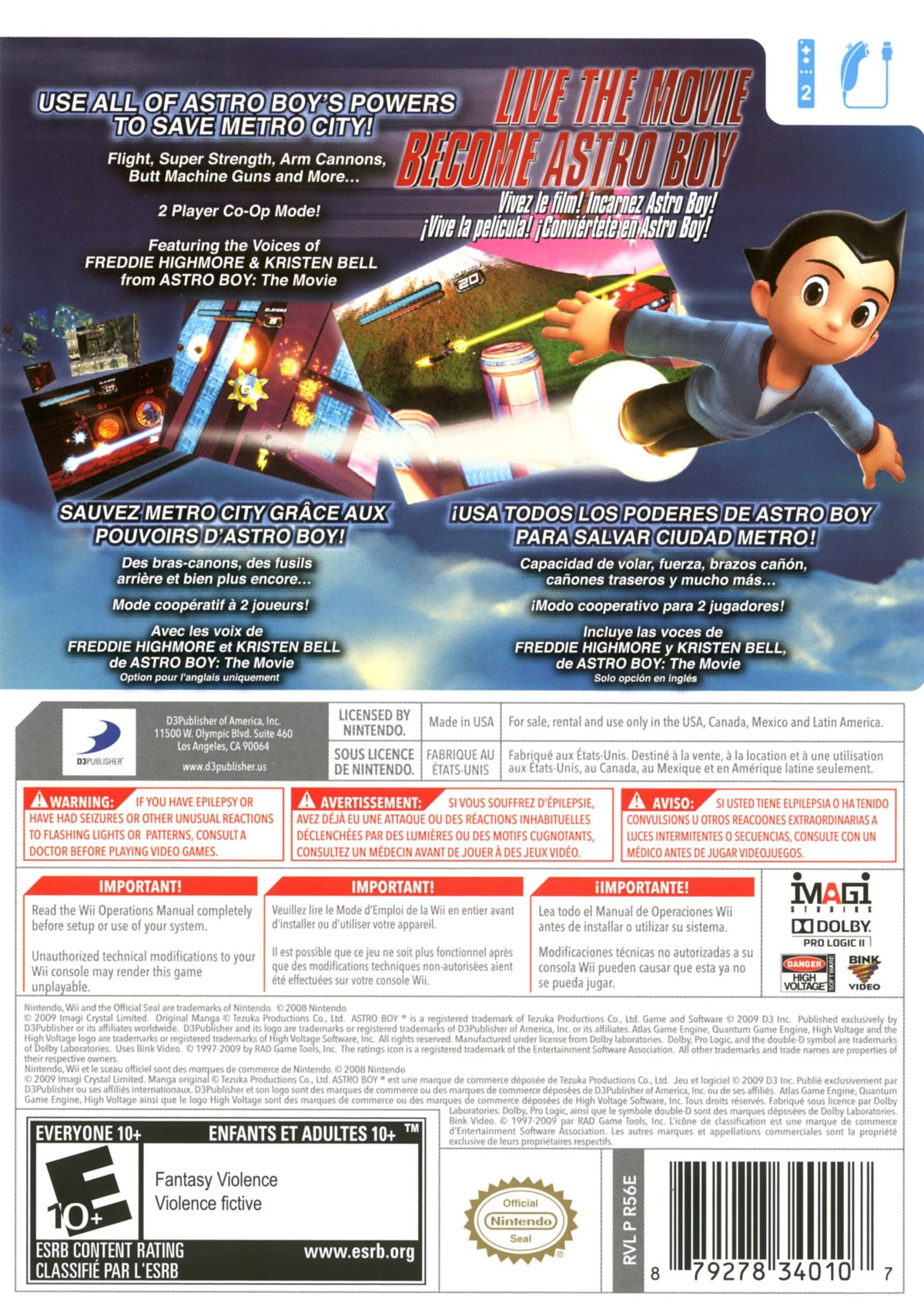 
Astro Boy: The Video Game | Wii | back cover 1