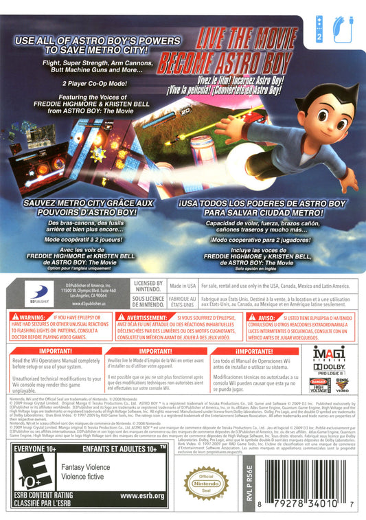 
Astro Boy: The Video Game | Wii | back cover 1