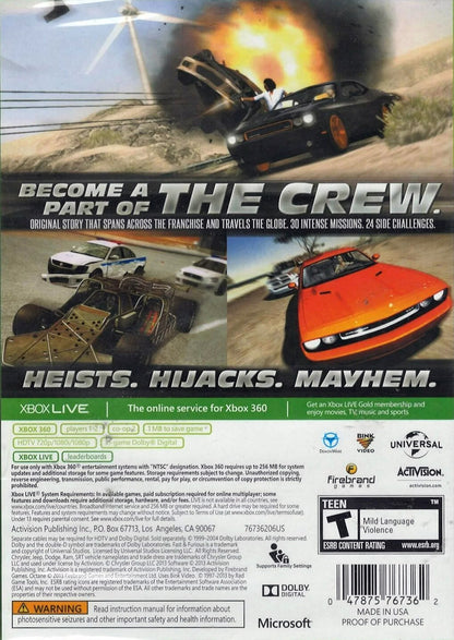 
Fast & Furious: Showdown | Xbox 360 | back cover 1 | Region: North America | Source: LaunchBox