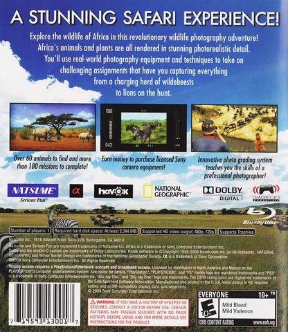 
Afrika | PlayStation 3 | back cover 1 | Region: North America | Source: LaunchBox
