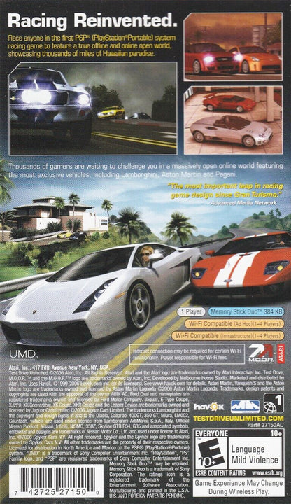 
Test Drive Unlimited | PSP | back cover 1